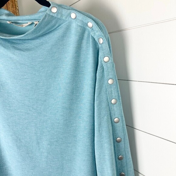 Soft Surroundings Arley Tunic Pullover Snap Shoulder Blue Size Medium - Picture 4 of 7